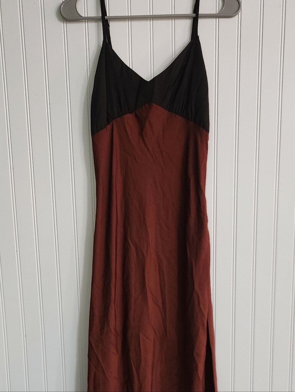 Forever 21 Black & Rust Maxi Slip Dress